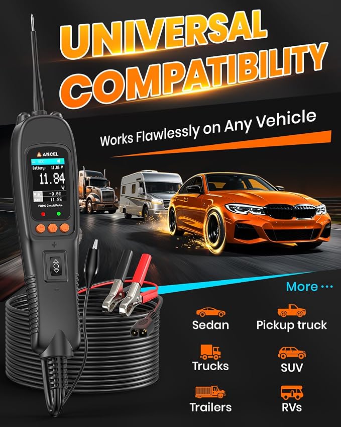 ANCEL PB500 Automotive Power Circuit Probe Tester Kit, 12/24V Car Electrical - Image 7