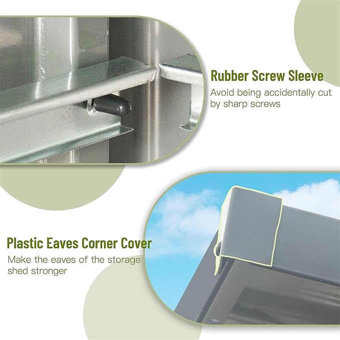 IKERY Compact Galvanized Steel Garden Shed - Image 4