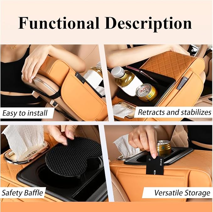 Car arm Rest Cover Pad, 5-in-1 Center Console Cover - Image 4
