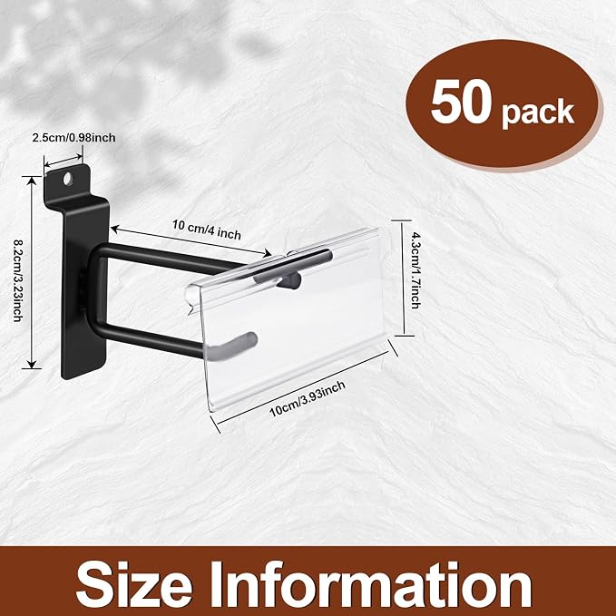 Polmart Heavy Duty Black Slatwall Panel Double-Bar Hooks - Image 2