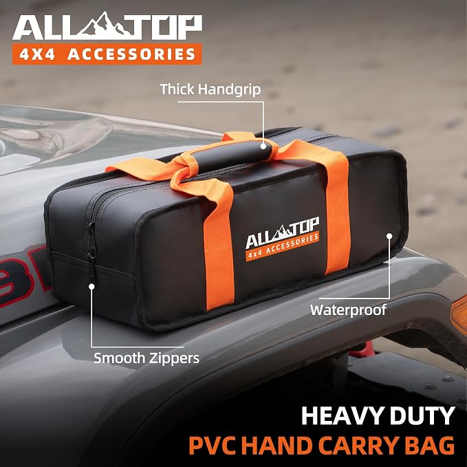 ALL-TOP Kinetic Recovery Rope Kit w/ 2 Soft Shackles, 1in x 30ft, Heavy Duty - Image 6