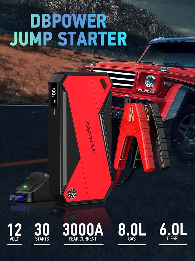 DBPOWER Peak 3000A 18000mAh Portable Car Jump Starter Battery Booster - Image 2