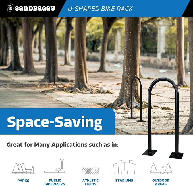 Sandbaggy In Ground Bike Rack | U Shaped, Commercial, 1 Loop, Galvanized Steel - Image 6