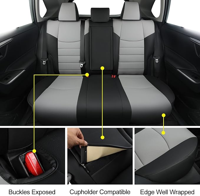 RISINGSTAR Rav4 Seat Covers, fit 2019-2025 Toyota Rav4 XLE LE XLE Premium - Image 5