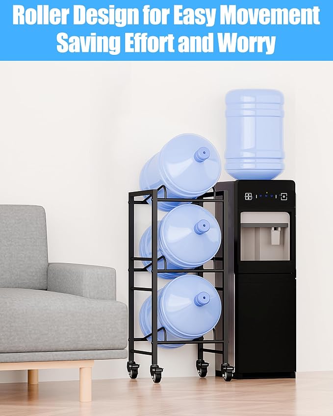 5 Gallon Water Jug Holder, Movable 3 Tier Heavy Duty Water Rack - Image 7