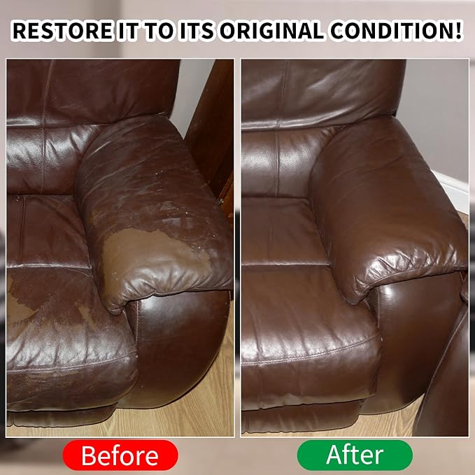 Leather Recoloring Balm, 8.5oz Leather Color Restorer, Medium Brown Leather - Image 5