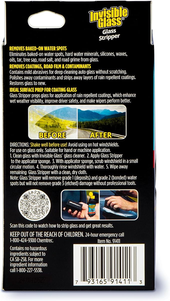 Invisible Glass 91411 Glass Stripper – Hard Water Spot Remover – Strips Coatings - Image 3
