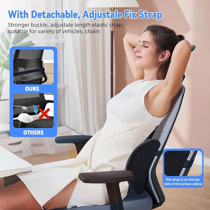 Lumbar Support Pillow for Office Chair and Car Seat, Lumbar Pillow - Image 5