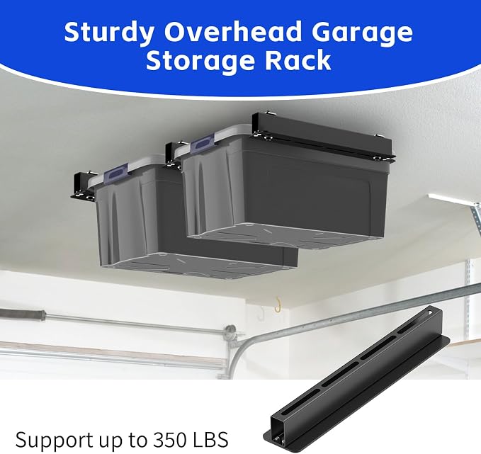 3 Pack Overhead Storage Bin Rack, Ceiling Racks - Image 6