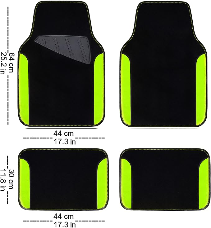 CAR PASS Fluorescent Leather & Waterproof Car Carpet Floor Mats, Universal Car - Image 2