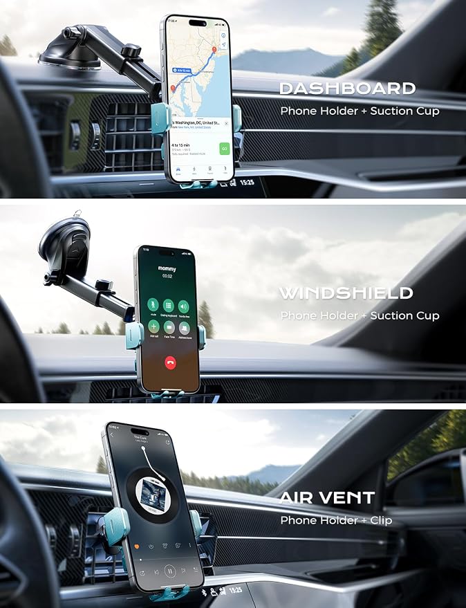 CHGeek Wireless Car Charger, 15W Fast Charging Auto Clamping Car Charger Phone - Image 2