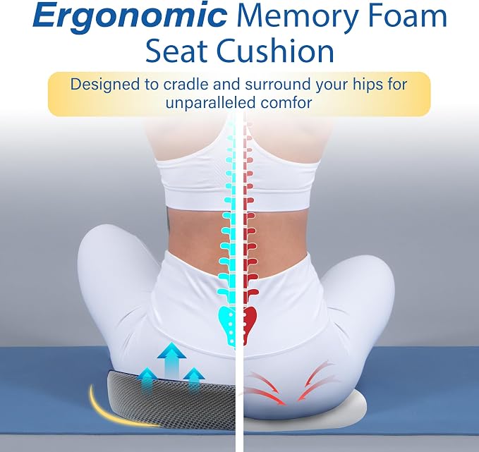 Car Seat Cushion, Ergonomic Memory Foam Car Cushion - Image 5