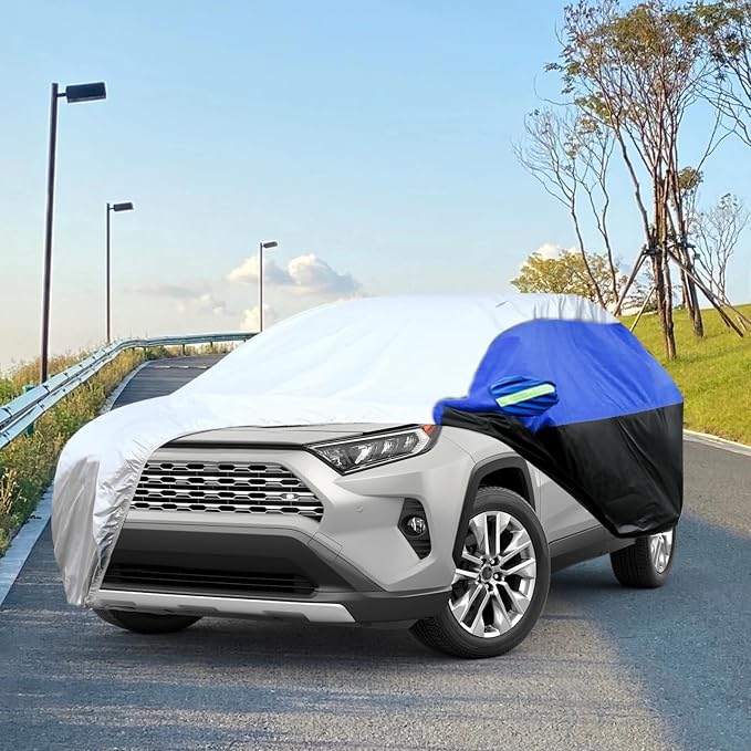 Car Cover for SUV Waterproof All Weather Snowproof UV Windproof Outdoor Full - Image 4