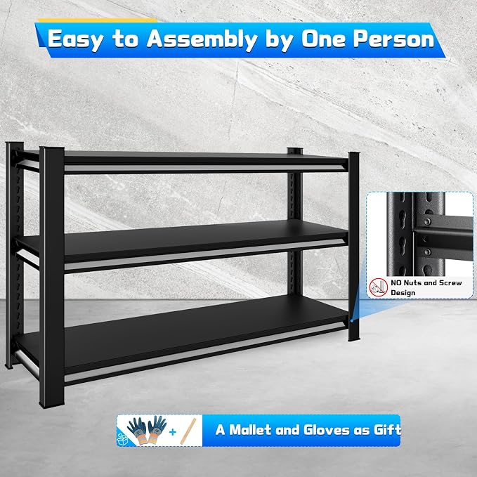 3-Tier Garage Shelving Heavy Duty，48" W Metal Shelving Unit - Image 5