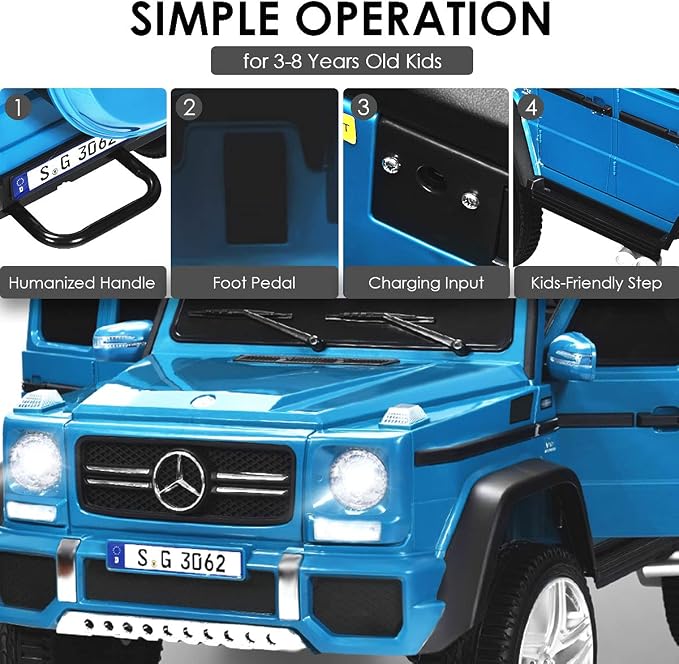 HONEY JOY Ride On Truck, Licensed Mercedes-Benz Maybach G650 Battery Powered - Image 8
