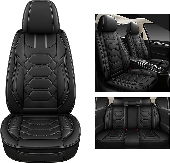 Pariitadin Leather Car Seat Covers Full Set, Waterproof Faux Leather Seat Covers - Image 2