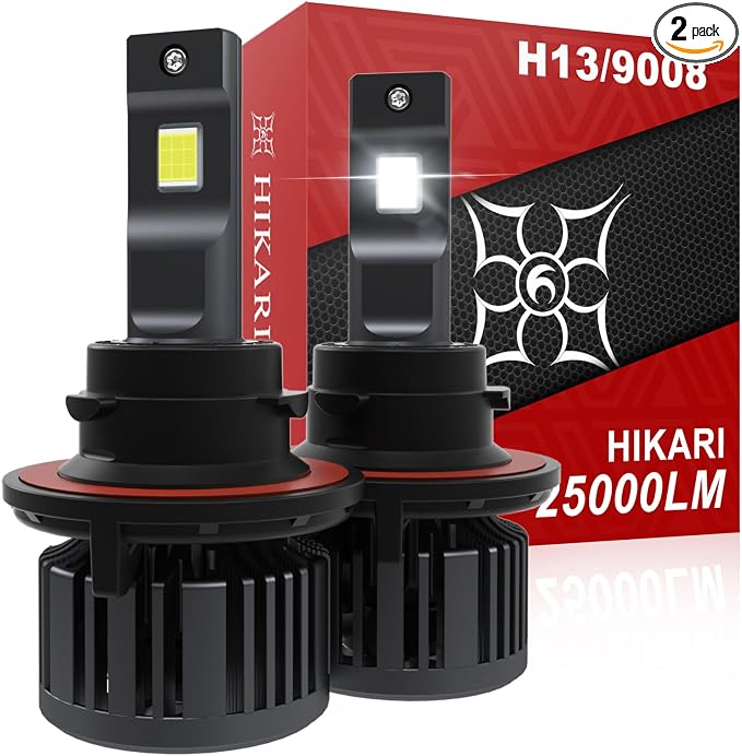 Hikari 2025 25000LM H13 9008 Dual Beam Bulbs, Fog Light, 45W Upgraded Core-9 LED by HIKARI