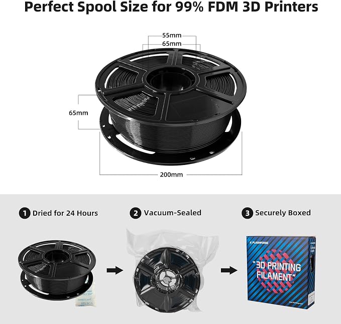 FLASHFORGE PLA Filament 1.75mm, 3D Printer Filament 1kg Spool, Dimensional - Image 6
