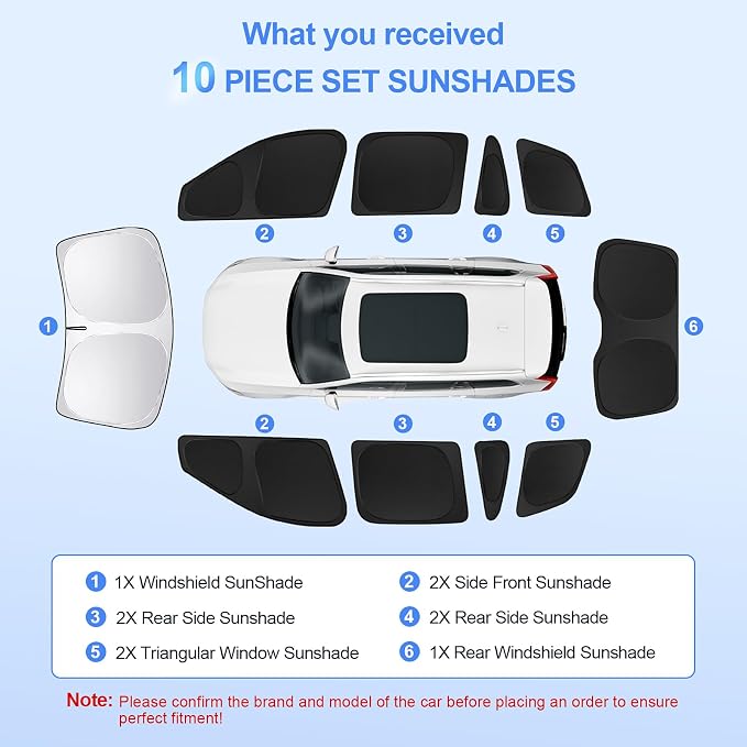 10pcs Car Window Shades for Volvo XC90 2016-2024 2025 Accessories, Windshield - Image 6