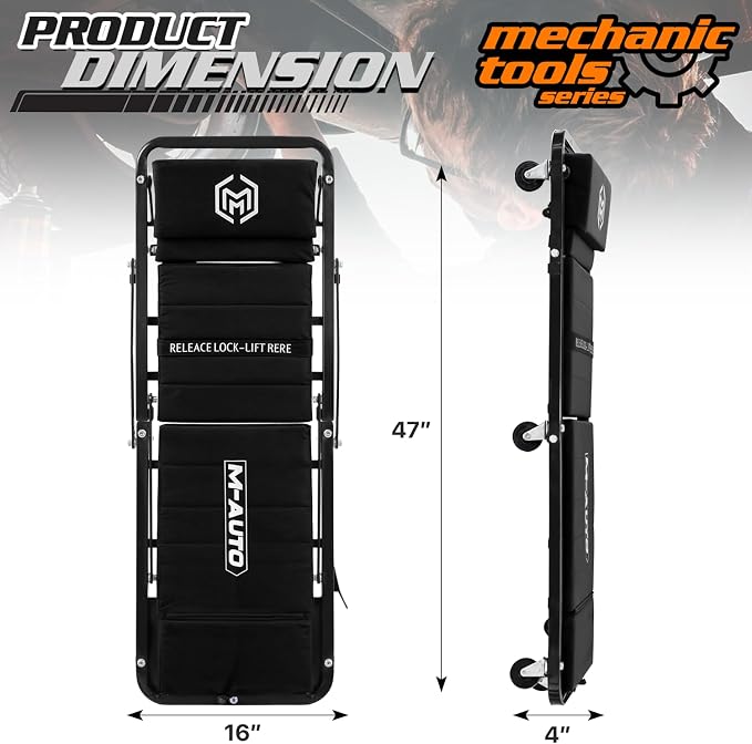 M-AUTO Heavy-Duty Convertible Mechanic Creeper, Z-Creeper 2-in-1 Creeper and - Image 2