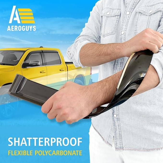 Extra Durable Window Deflectors Tape-On Window Visors Rain Guards Fit - Image 4