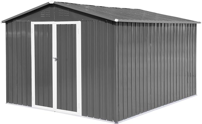12 x 10 FT Metal Garden Shed, Outdoor Storage Shed by Hipicute