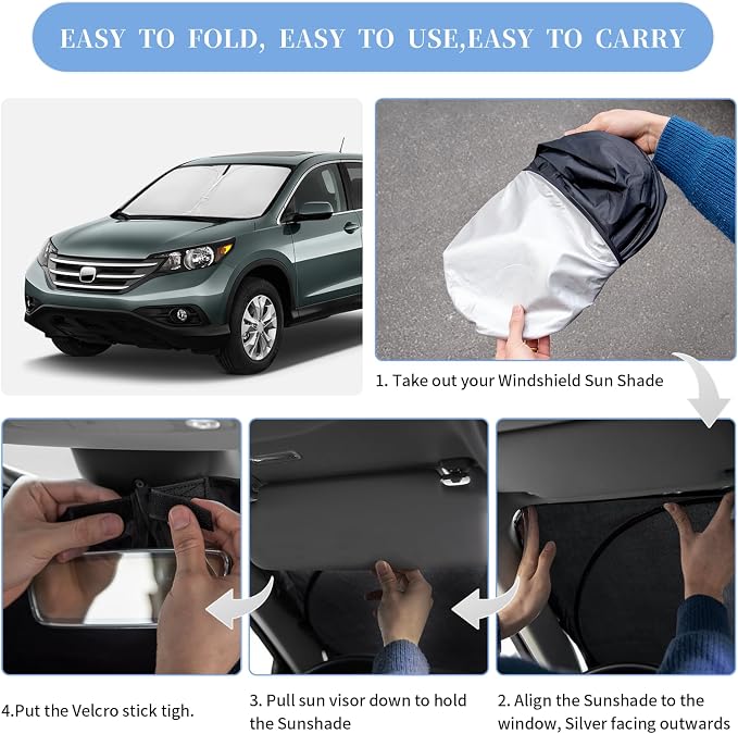 for Honda CR-V CRV 2012-2016 Sun Shade Sunshade Windshield Cover, 4-Layer Front - Image 6