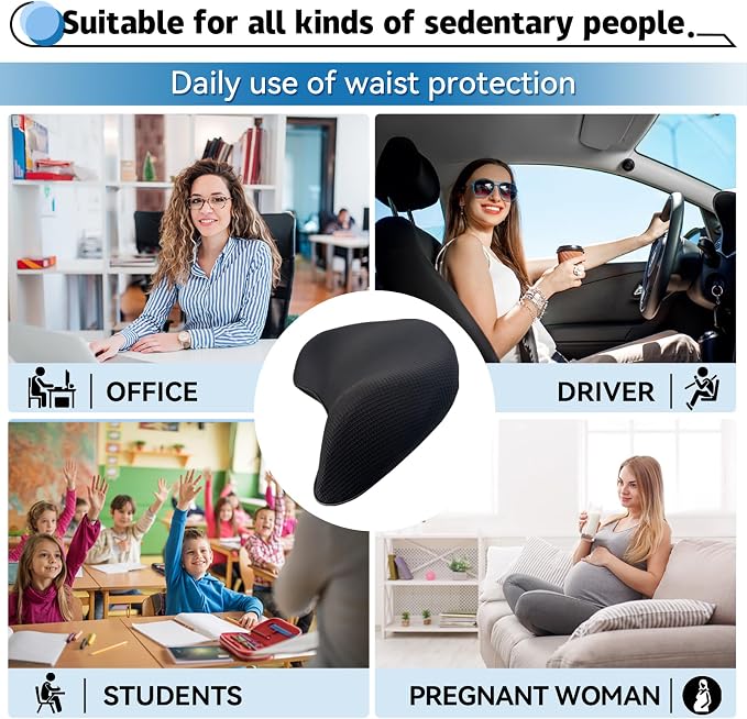 Lumbar Support Pillow for Car, 100% Memory Foam Lumbar Pillow - Image 4