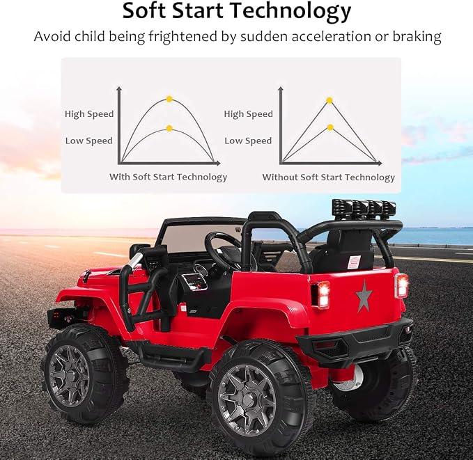 Costzon Ride On Car, 12V Battery Powered Electric Ride On Truck w/Parental - Image 7