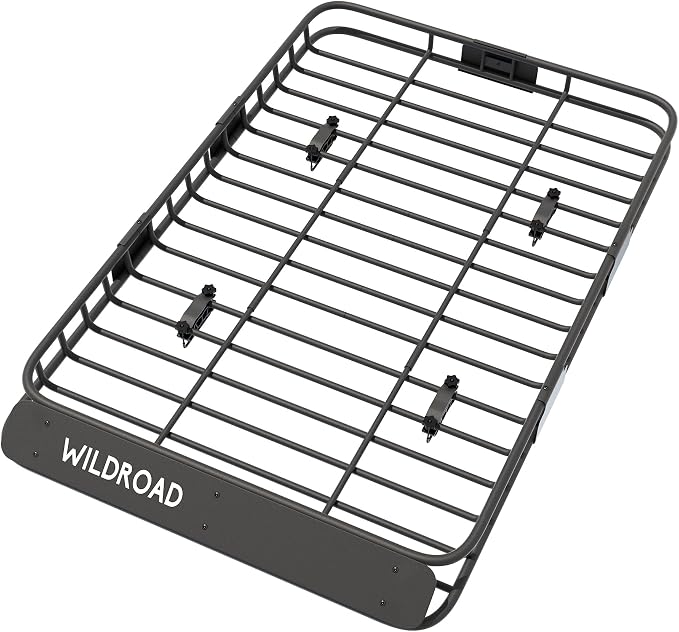 WILDROAD Roof Rack Cargo Basket, Upgraded 4” Fence Car Roof Basket by WILDROAD