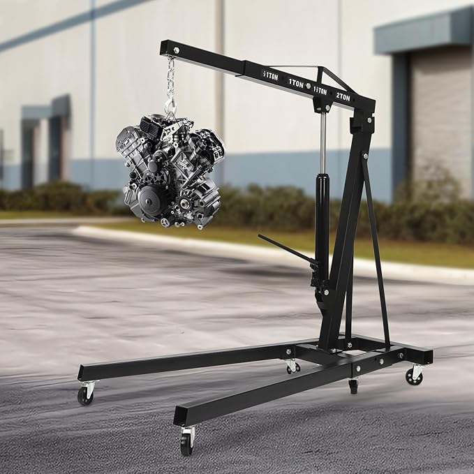 Engine Lift Crane 2 Ton Engine Hoist Heavy Duty Garage Hydraulic Lift Foldable by Yoltckde