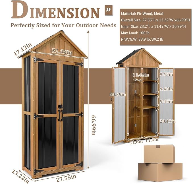 Outdoor Storage Cabinet Waterproof, Outdoor Storage Shed - Image 2