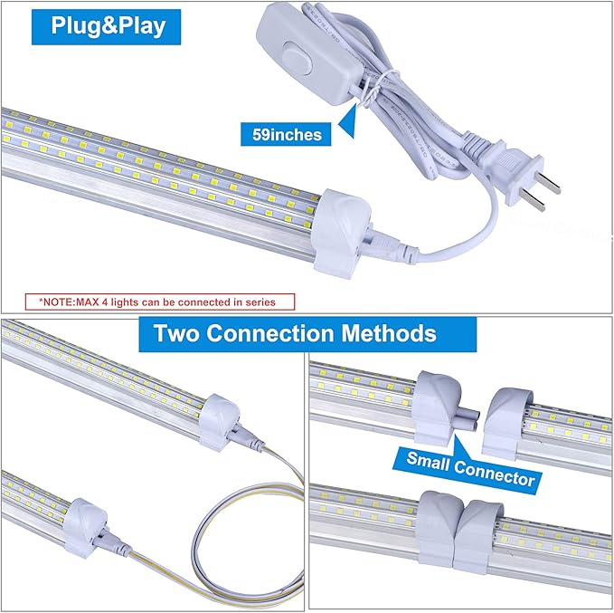 8FT LED Shop Light, Super Bright 110W Shop Lights, 19800LM 5000K 8 Foot Led - Image 2