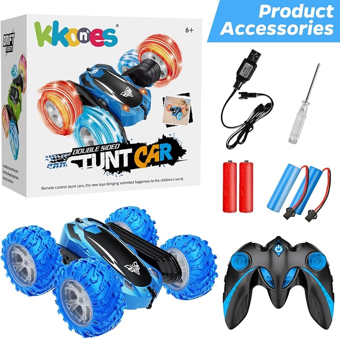 KKONES Remote Control Car, 2.4GHz Double Sided 360° Flips Rotating Electric - Image 4