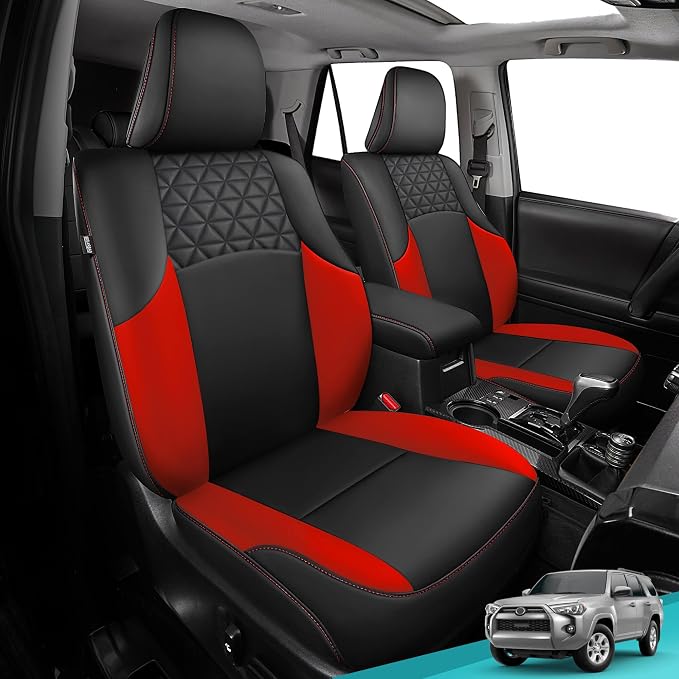 Seat Covers for Toyota 4Runner 2011-2024, Faux Leather Car Seat Cover Full Set by FEINEPRO