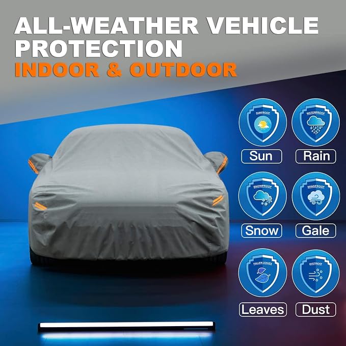 Kayme Heavy Duty SUV Car Cover Waterproof All Weather, Full Exterior Covers Sun - Image 5