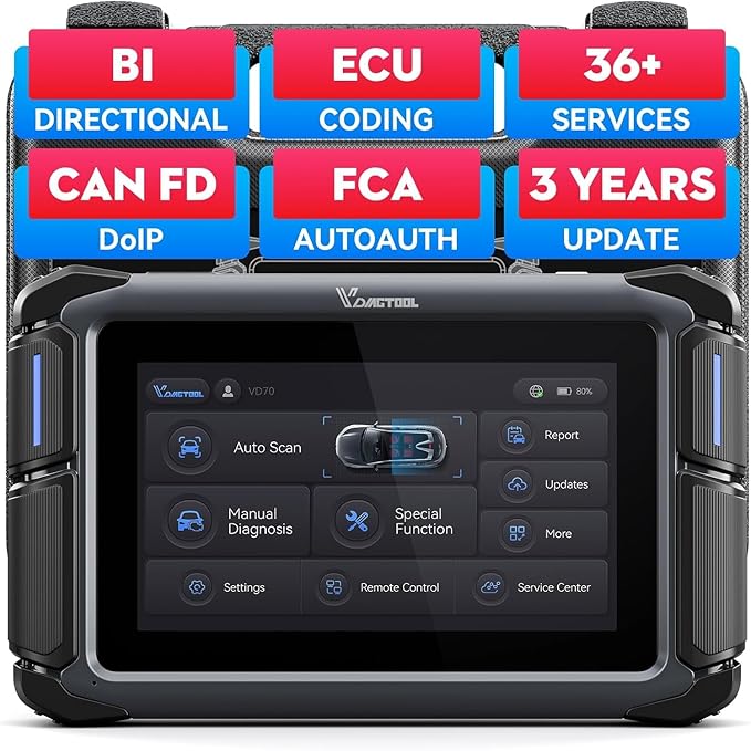 VDIAGTOOL Bidirectional Scan Tool VD70, OBD2 Scanner Diagnostic Tool by VDIAGTOOL