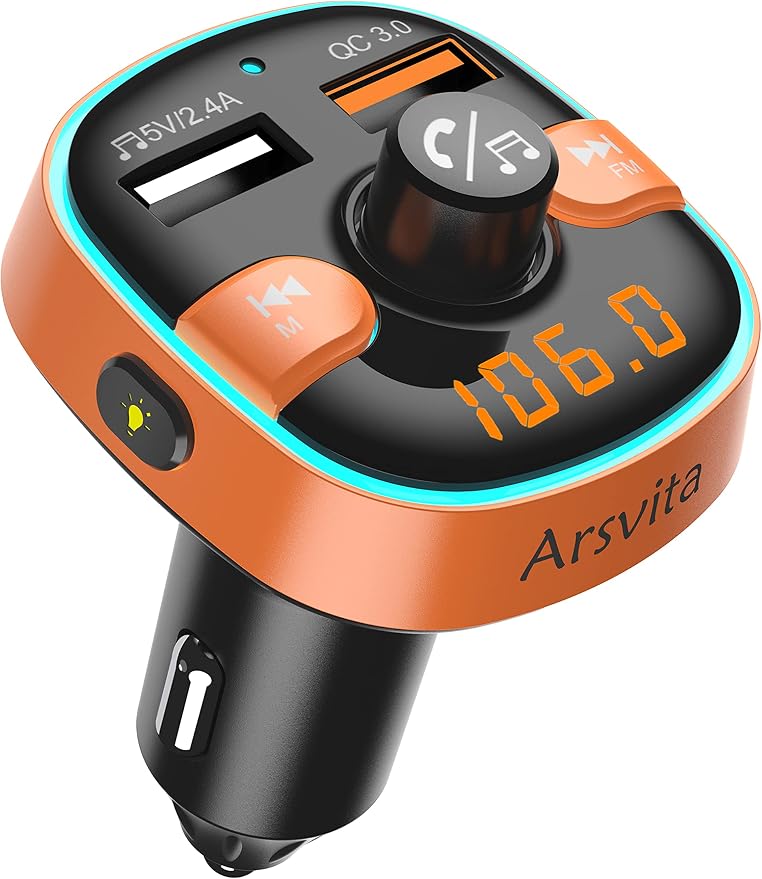 Upgraded Arsvita Bluetooth FM Transmitter by Arsvita
