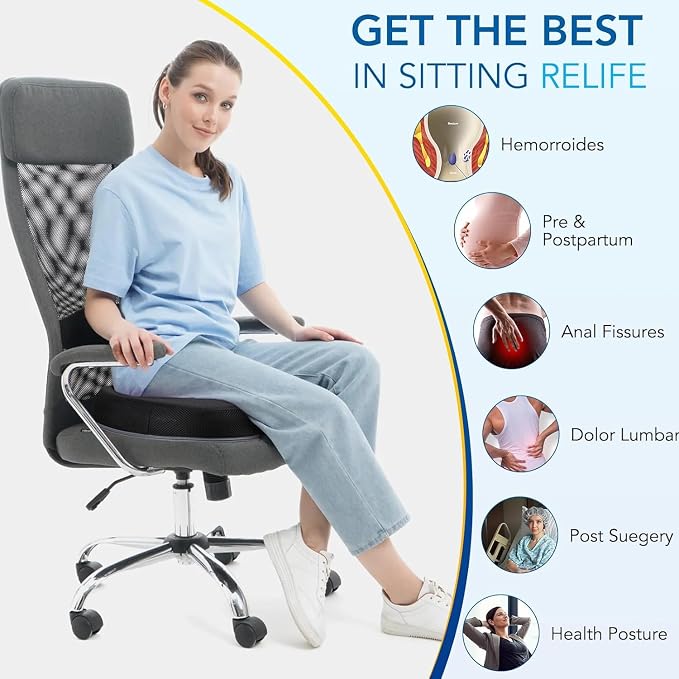 Donut Pillow for Office Chair Car Seat Cushion Cooling Gel Memory Foam Cushion - Image 5