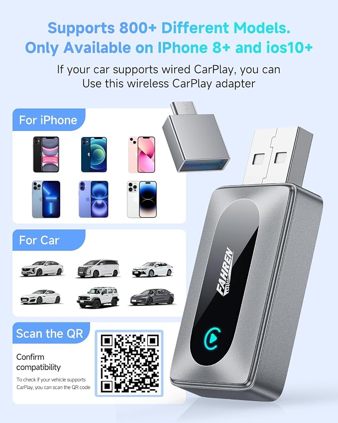 FAHREN 2025 Upgraded Wireless CarPlay Adapter - Image 4