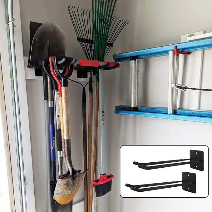 SHUESS 12.2 Inches Long Large Garage Hooks, 4 Pack Heavy Duty Garage Storage - Image 6