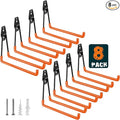 Heavy Duty Garage Hooks 8 Pack, 7.7 inch U Shaped Long Hanger, Wall Mounted by HUPBIPY