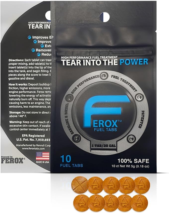 Ferox Fuel Additives | 10 Tabs for Car | Fuel System Cleaner for Gasoline & by FeroxFuelTabs