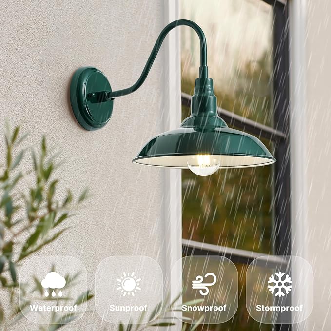 10'' Dome Outdoor Gooseneck Barn Light Fixture - Image 2