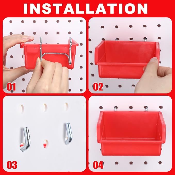 Yookeer 20 Pcs Pegboard Bins and Cups - Image 3