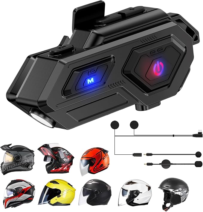 Motorcycle Bluetooth Headset, C8 Helmet Bluetooth Headset by TouchTwo