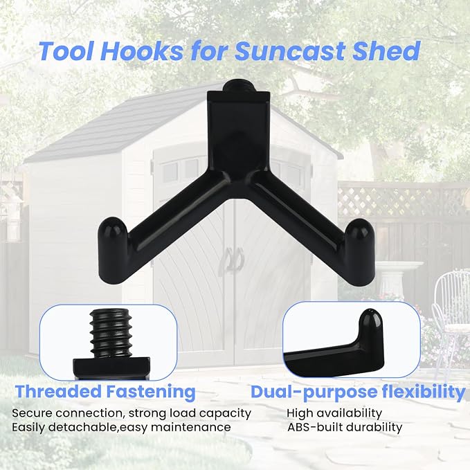 5pcs Tool Hooks for Suncast Shed, Double Head Storage Hanger - Image 3