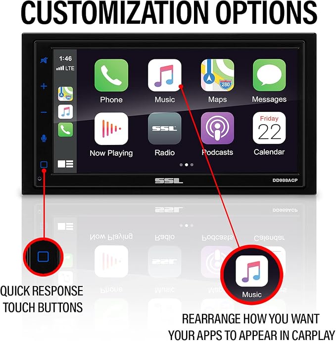 Sound Storm Laboratories DD988ACP Car Audio Stereo System – Apple CarPlay - Image 3