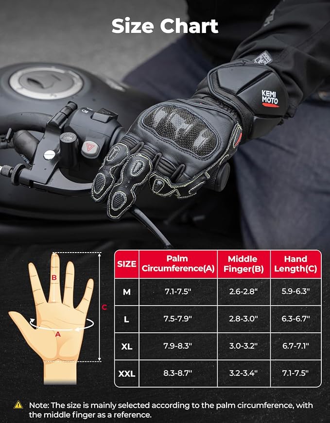 KEMIMOTO Leather Motorcycle Gloves - Image 2