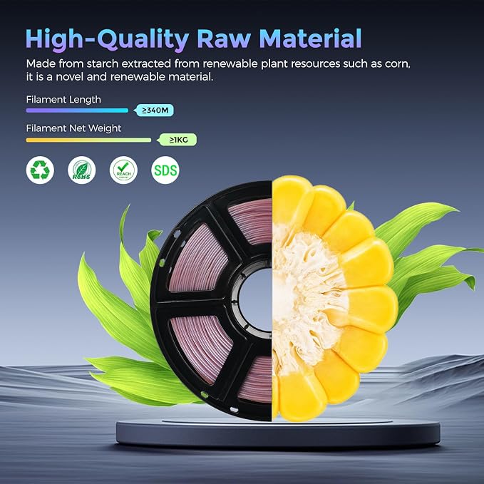FLASHFORGE PLA Filament 1.75mm +/- 0.02mm Rose Quartz, Color Changeable 3D - Image 6